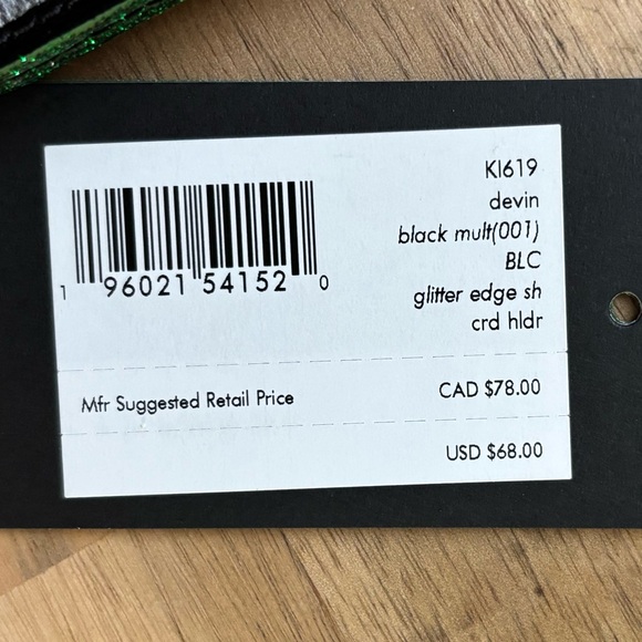 ♠️KATE SPADE nwt New York Devin Black multicolor card holder saffiano leather - Picture 9 of 12